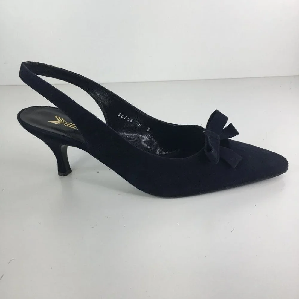Yanko bow detail heel pumps - SUEDE 10M